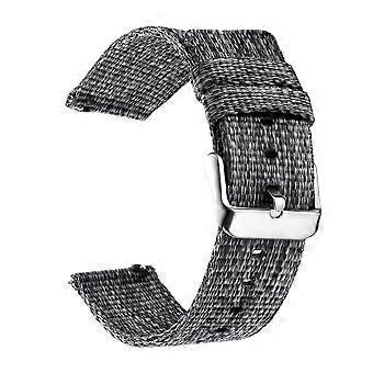 Bracelet de montre en nylon épais, en toile, pour montre connectée 22 mm, gris foncé