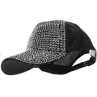 Rhinestone Baseball Hat for Uv Protection 4Pcs Summer Sun Hat Black Bling