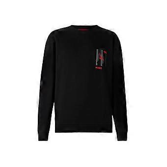 Sweat-shirt Hugo pour homme, imprimé graphique, épaules tombantes, coupe classique