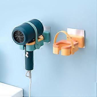 Supporto per asciugacapelli arancione, supporto per asciugacapelli a parete, supporto girevole a 180 gradi, porta utensili da bagno, con cinghia di fissaggio in silicone, per Storin