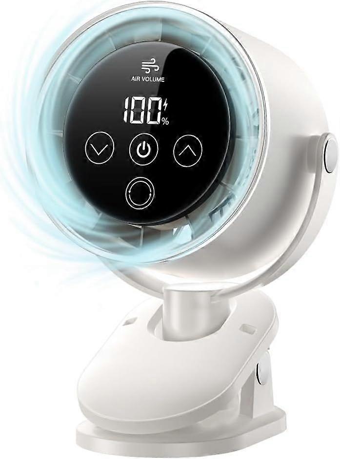 USB Rechargeable Clip Fan with Digital Display
