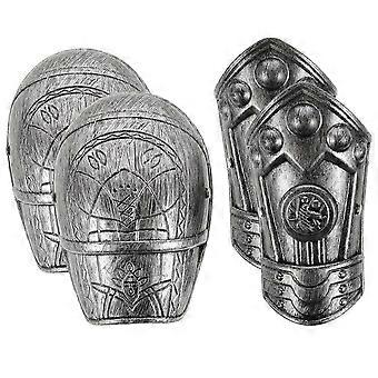 Roman Cosplay Armour Costume Accessory Vintage Plastic Silver Armor Set for Playing Use 1 Set
