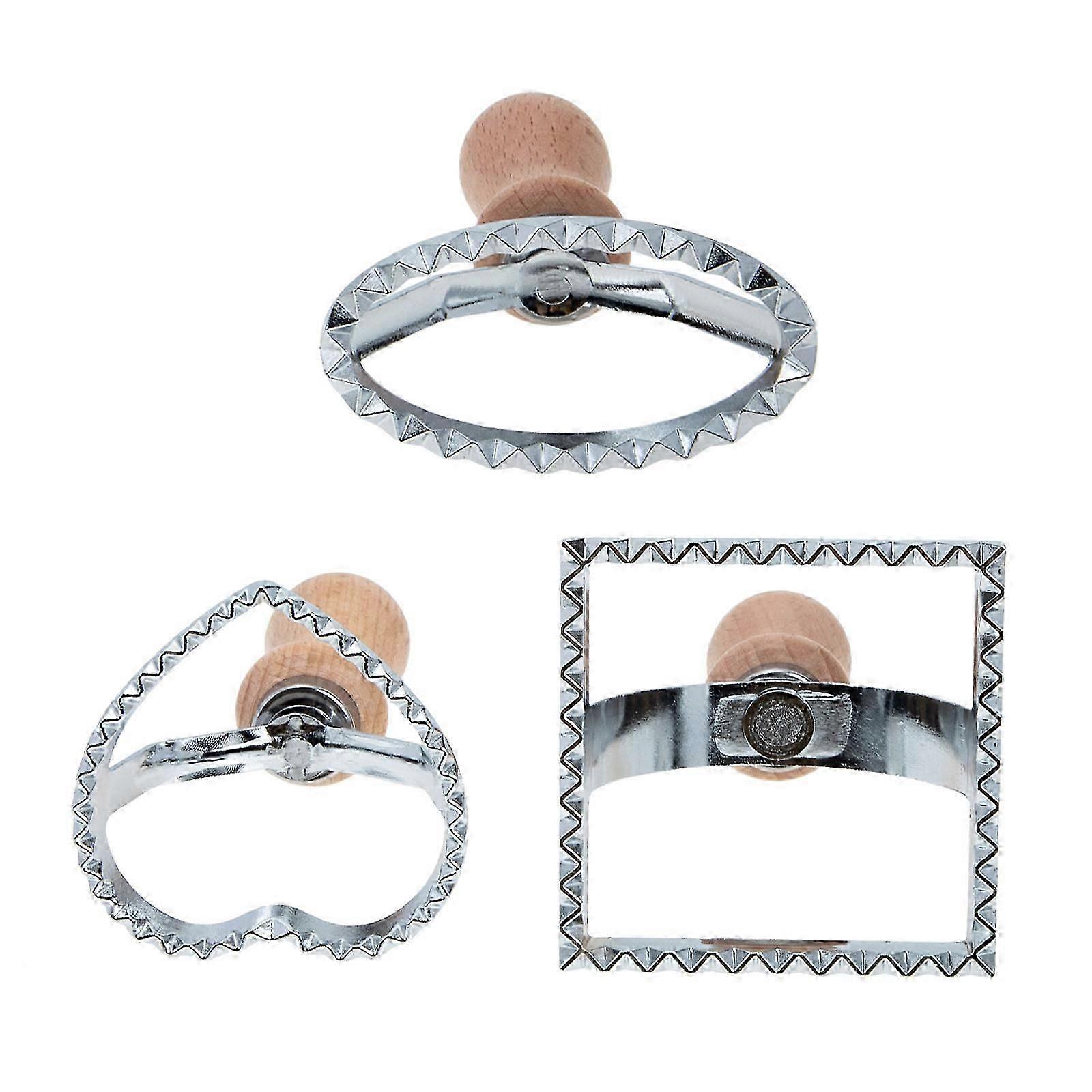 3pcs Silver Baking Tools for Cutting Pasta, Dumpling & Biscuits
