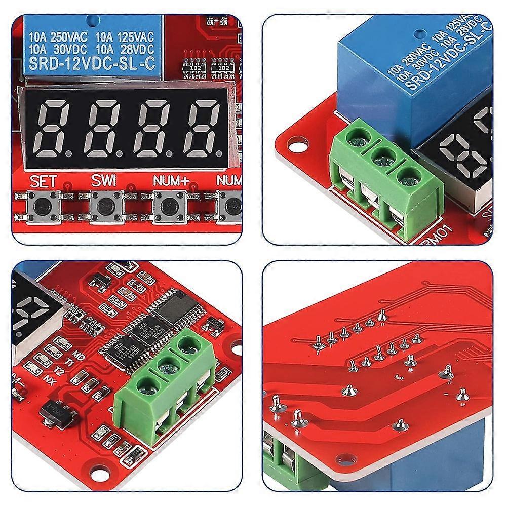 2pcs DC 12V FRM01 Multifunction Timer Delay Relay Module with Segment LEDs for Smart Home