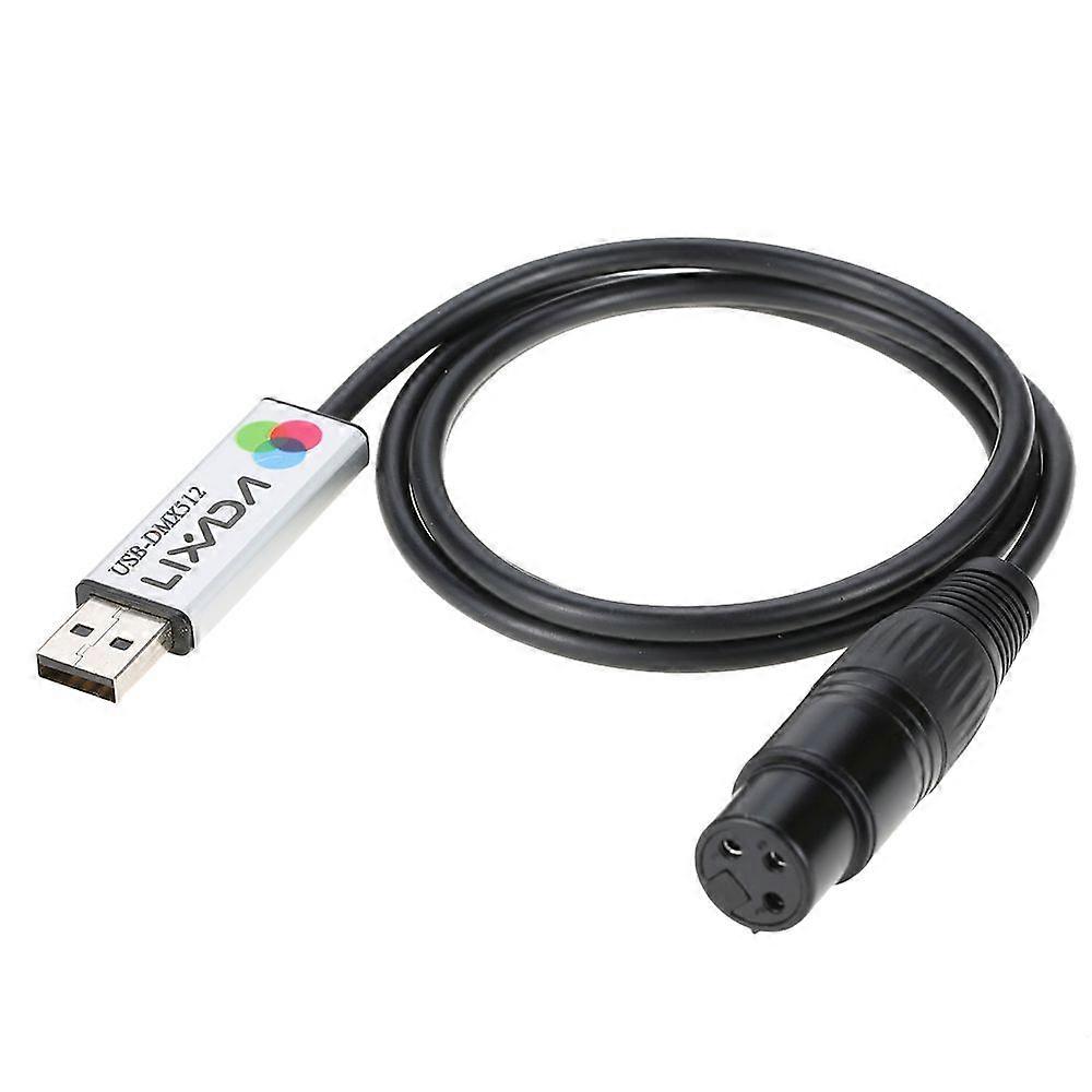 Lixada USB to DMX Interface Adapter LED DMX512 Computer PC Stage Lighting Controller Dimmer