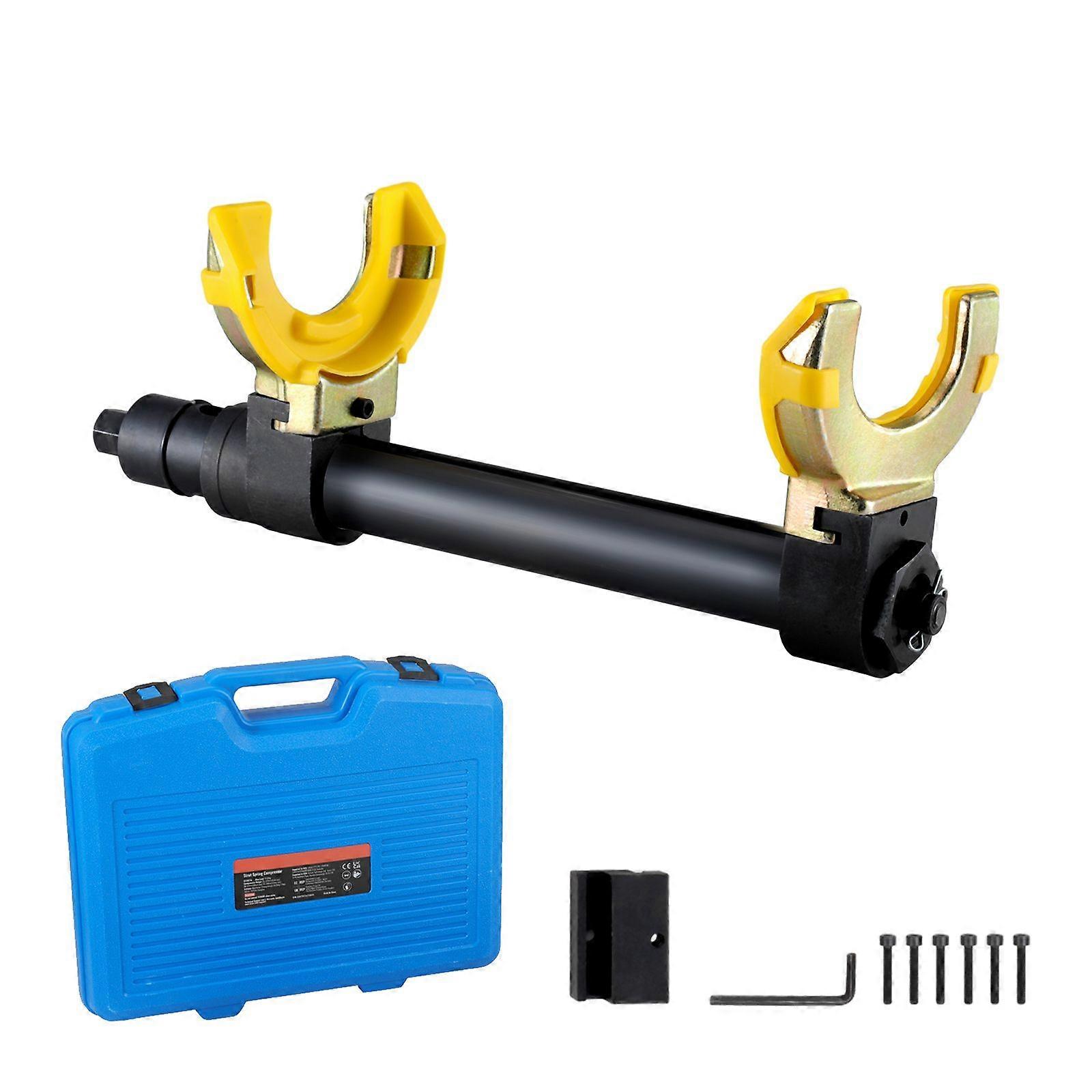 Strut Spring Compressor Set, Macpherson Strut Spring Compressor Kit, Interchangeable Fork Strut Coil Extractor Remover Tool, with Yellow Protective Sl