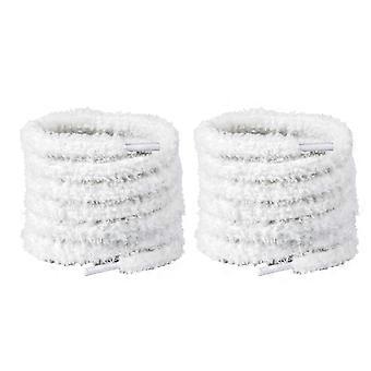 Replacement Plush Shoelaces Round Soft Laces for Casual Footwear and Training Footwear, Textured Accent for Daily Wear  White