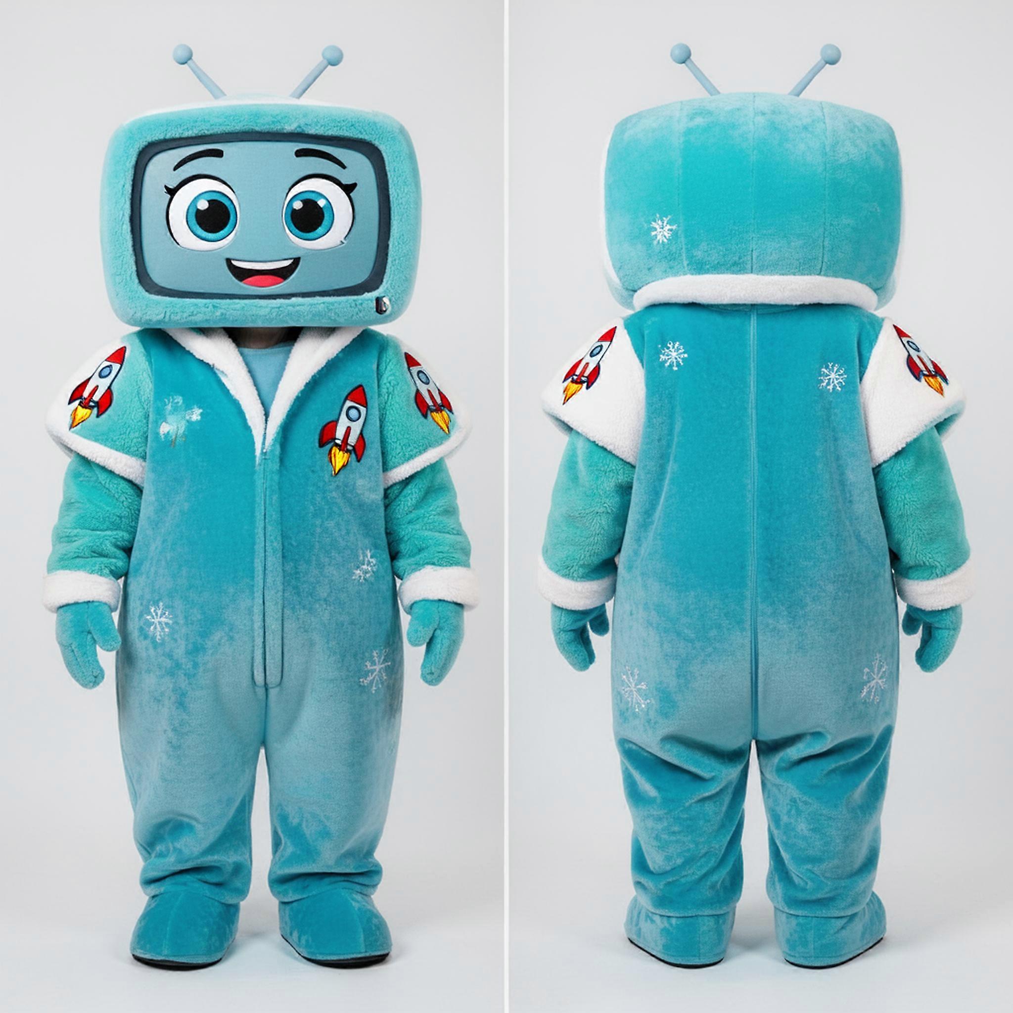 MASTICOT Sky Blue Square Television Mascot