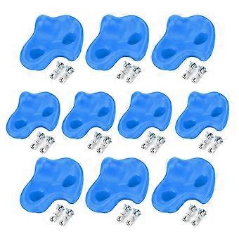 202410PCS Plastic Getextureerde Rotsklimmen Steen Rotsen Muur Stenen Kinderen Geassorteerde Kit Bolt Blauw