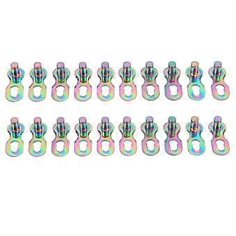 10 Pairs Bicycle Chain Link Colorful Manganese Steel 8 Speed Bicycle Chain Connector for Cycling