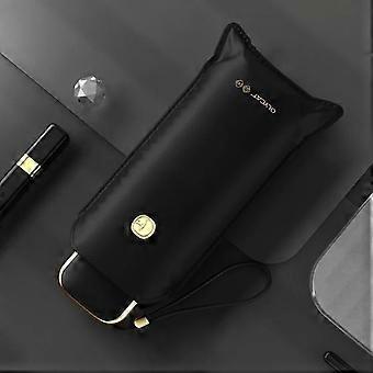 OLYCAT Compact and Portable Black Vinyl Sun Umbrella,, Cooling,, Flat and Thin, Ultra-Lightweight, Simple Five-Fold Umbrella
