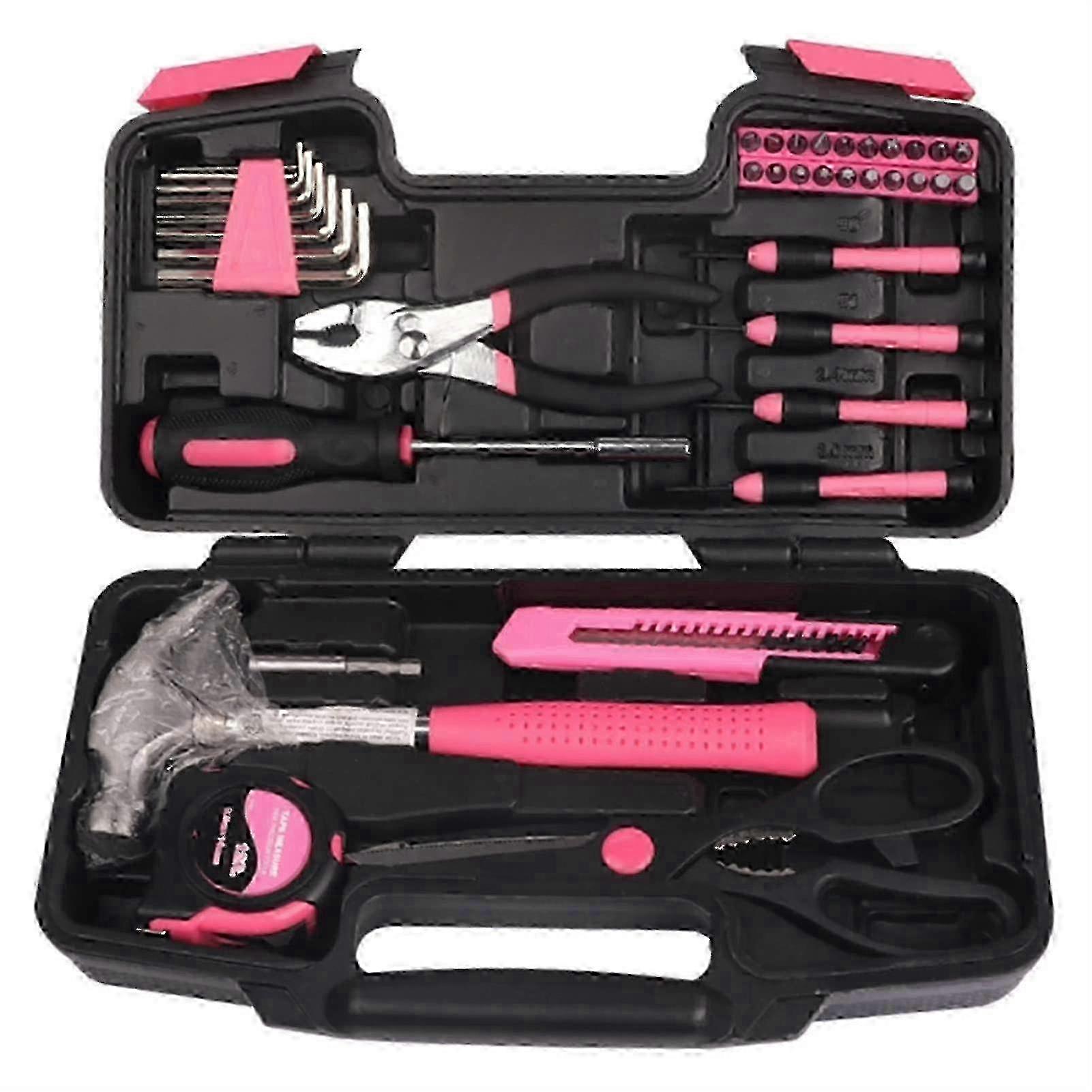 39-Piece Corrosion-Resistant Pink Tool Kit