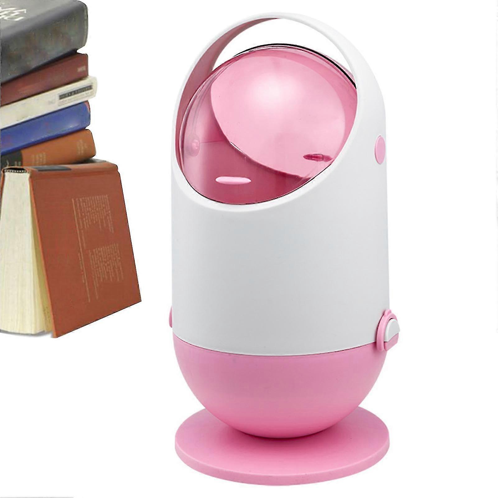 Pink Compact Desk Bin with Secure Lid