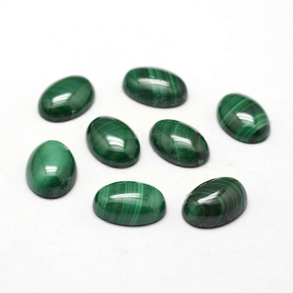 2pcs Oval Malachite Cabochons 14x10x4.5mm