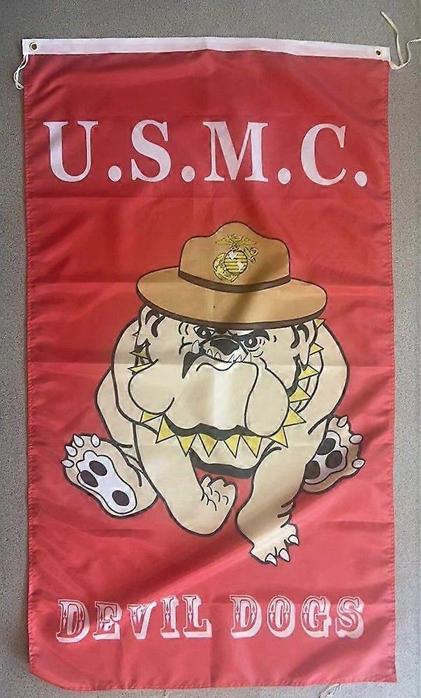 U.S.M.C US Marine Corps Devil DogsSingle-Sided Flag Banner
