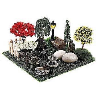 hard 1 Set Mini Garden Landscape Decorations Tiny Artificial Trees Fake Grass Rocks Dollhouse Courtyard Micro Landscape Decorations good-WHBYV