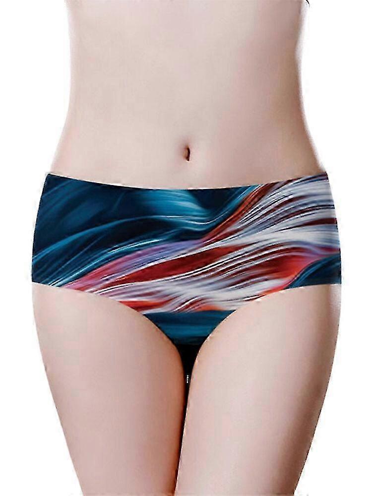Womens Seamless Ice Silk Print Panties Full Coverage