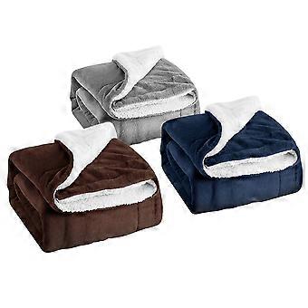 Pet Thick Berber Fleece Blanket for Warming Use Pure Color Grey