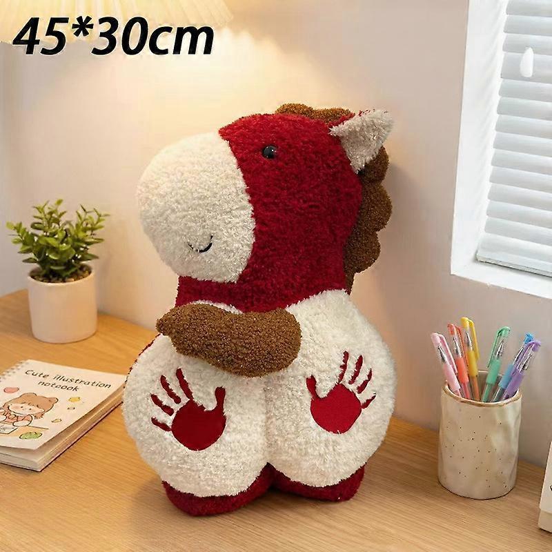 Horse-Shaped Plush Back Cushion