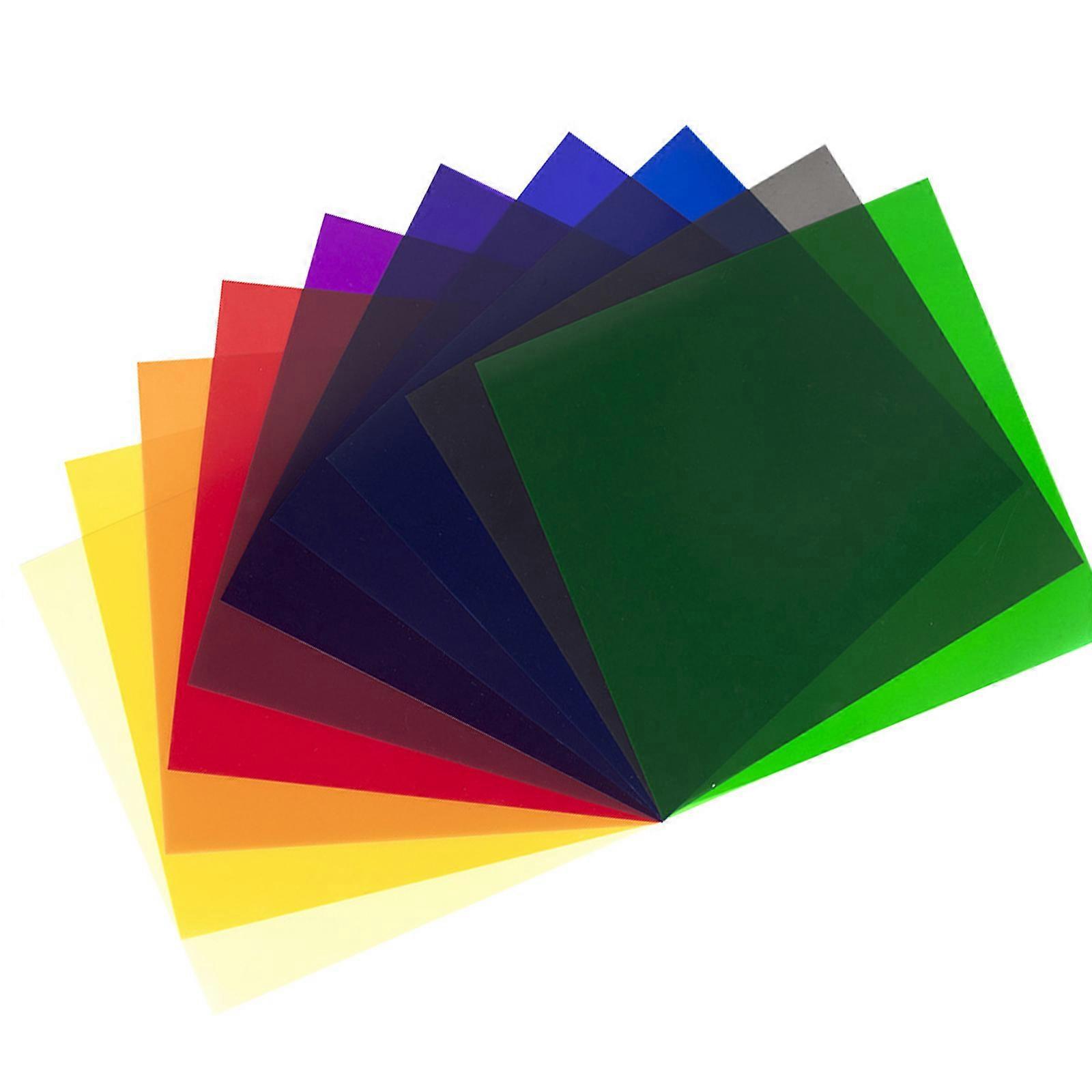 11 Color Translucent Polyester Lighting Gel Sheets, Blendable for Flash & Video