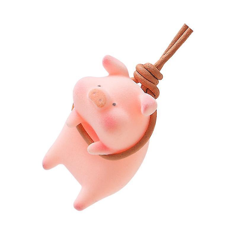 10X4cm Assorted Color Vehicle Rear View Mirror Ornaments Pig Pendant Car Hanging Adorn Cartoon Pig P