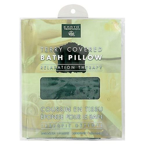 Earth Therapeutics Terry Bath Pillow Green, 1 Count (Pack of 1)