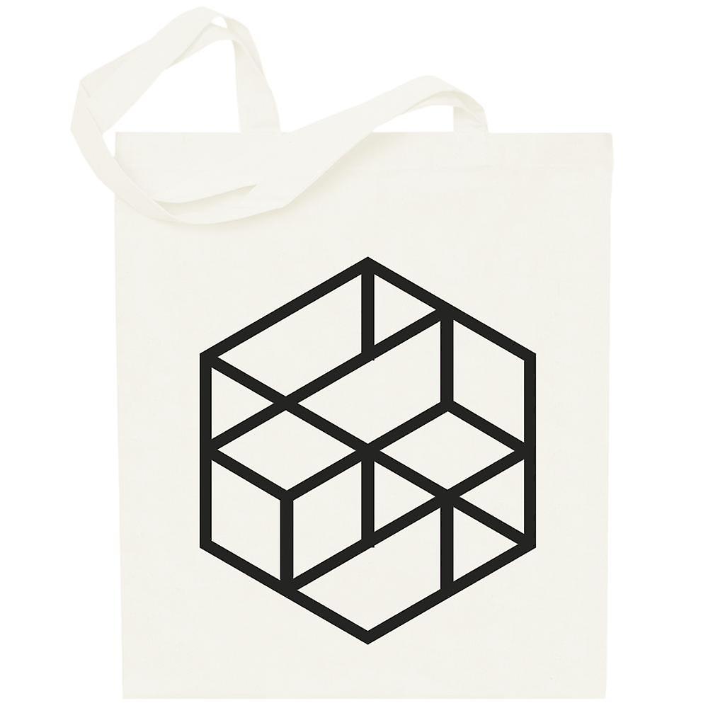 Geometric Shape Illusion Cube Totebag