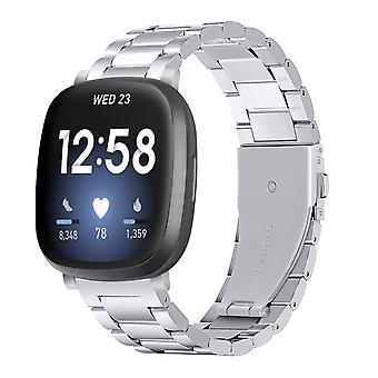 Stainless Steel Watchband For Fitbit Sense/Fitbit Versa 3 Smart Watch (Silver)