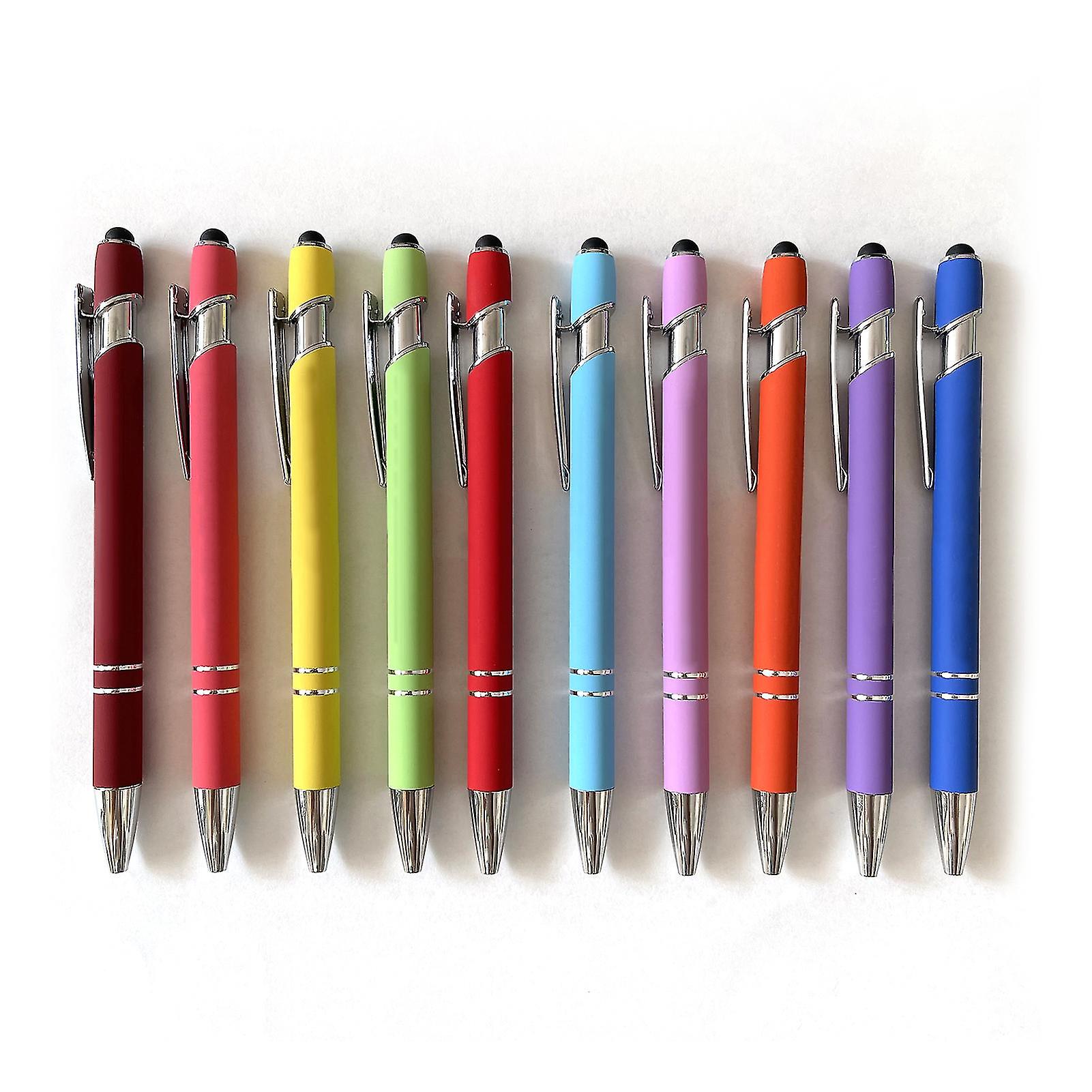 10pcs Funny Pen Set Colorful Plastic Case Ballpoint Pen Set Satirical Inspirational Text Student Supplies