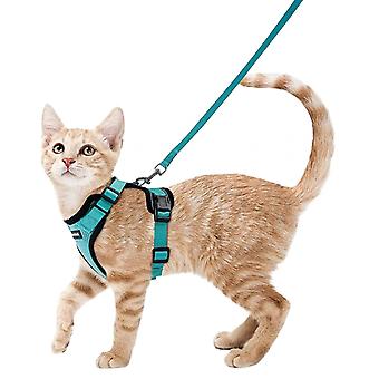 Cat Harness And Leash Set - Escape Proof Cat Vest Harness For Walking Travel Outdoor - Reflective Adjustable Soft Mesh ,s