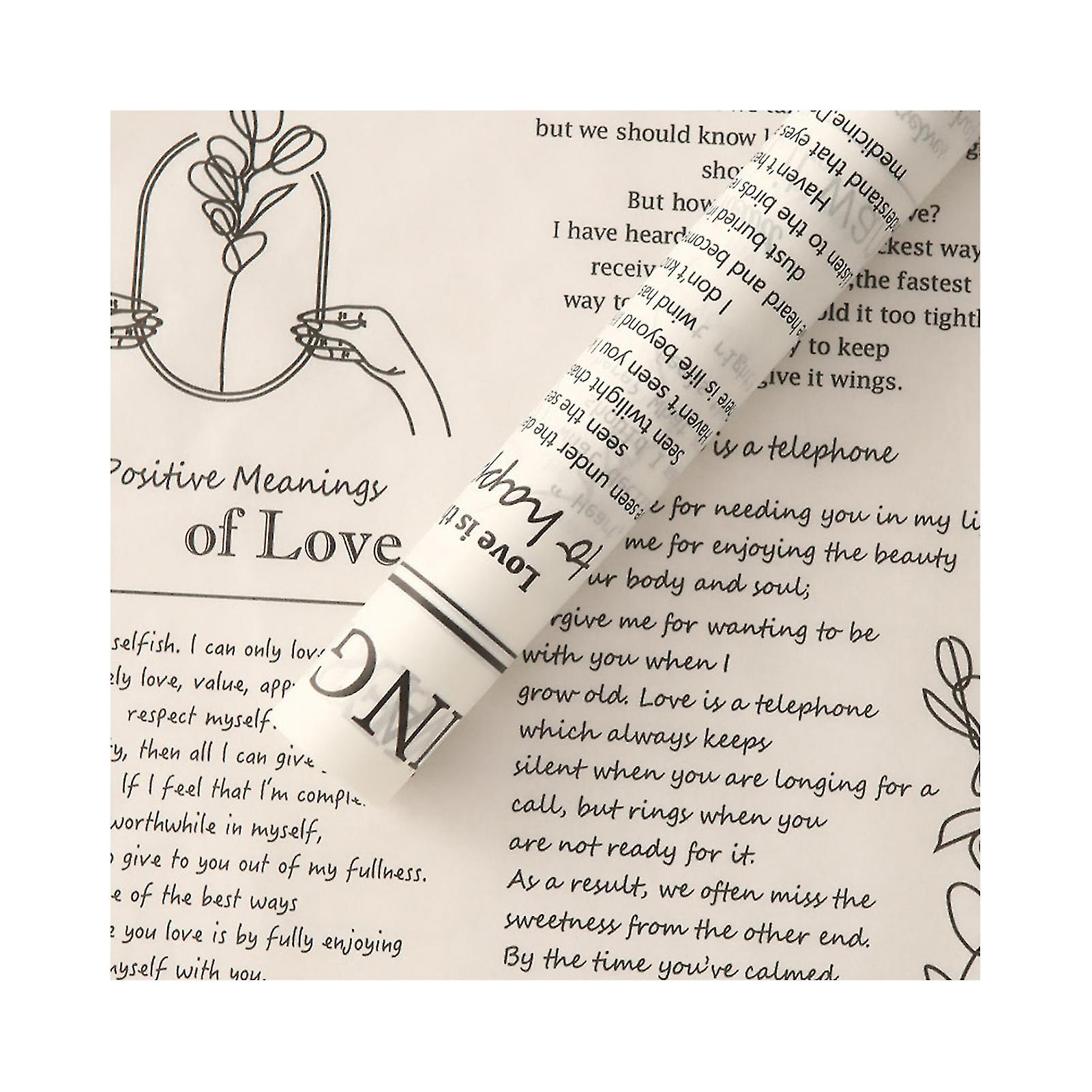 1 Ställ in blomomslagspapper Tidningsdesign Skriv ut utsökt DIY presentpaket papper semesterleverans