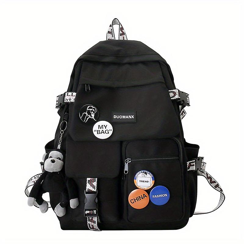 Preppy Style Colorblock Student Backpack - Large Capacity School & Travel Bag