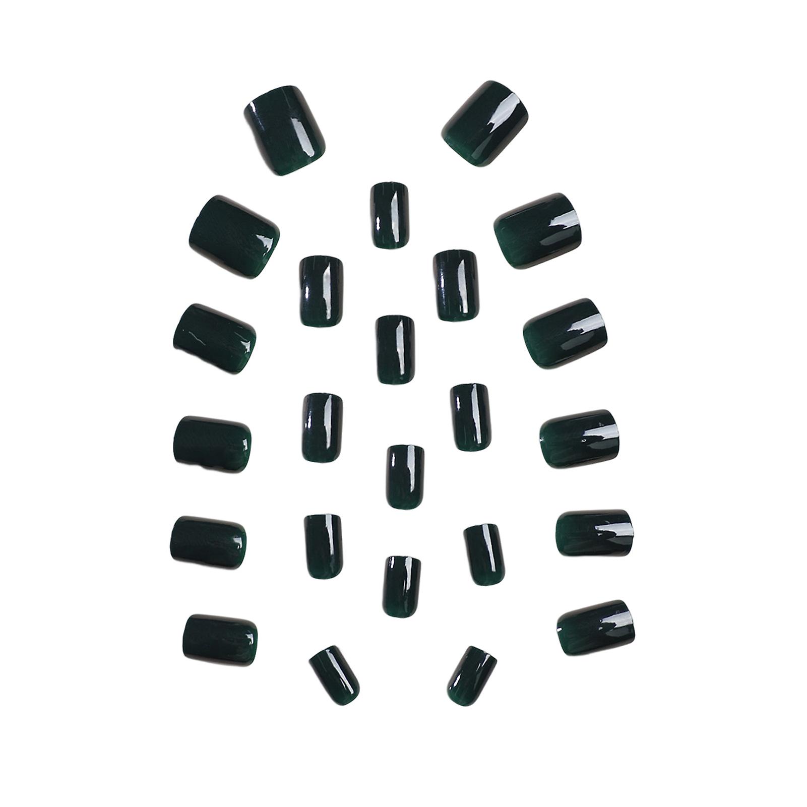 Green Solid Color False Nails Polish-free Durable Use Nail Manicure