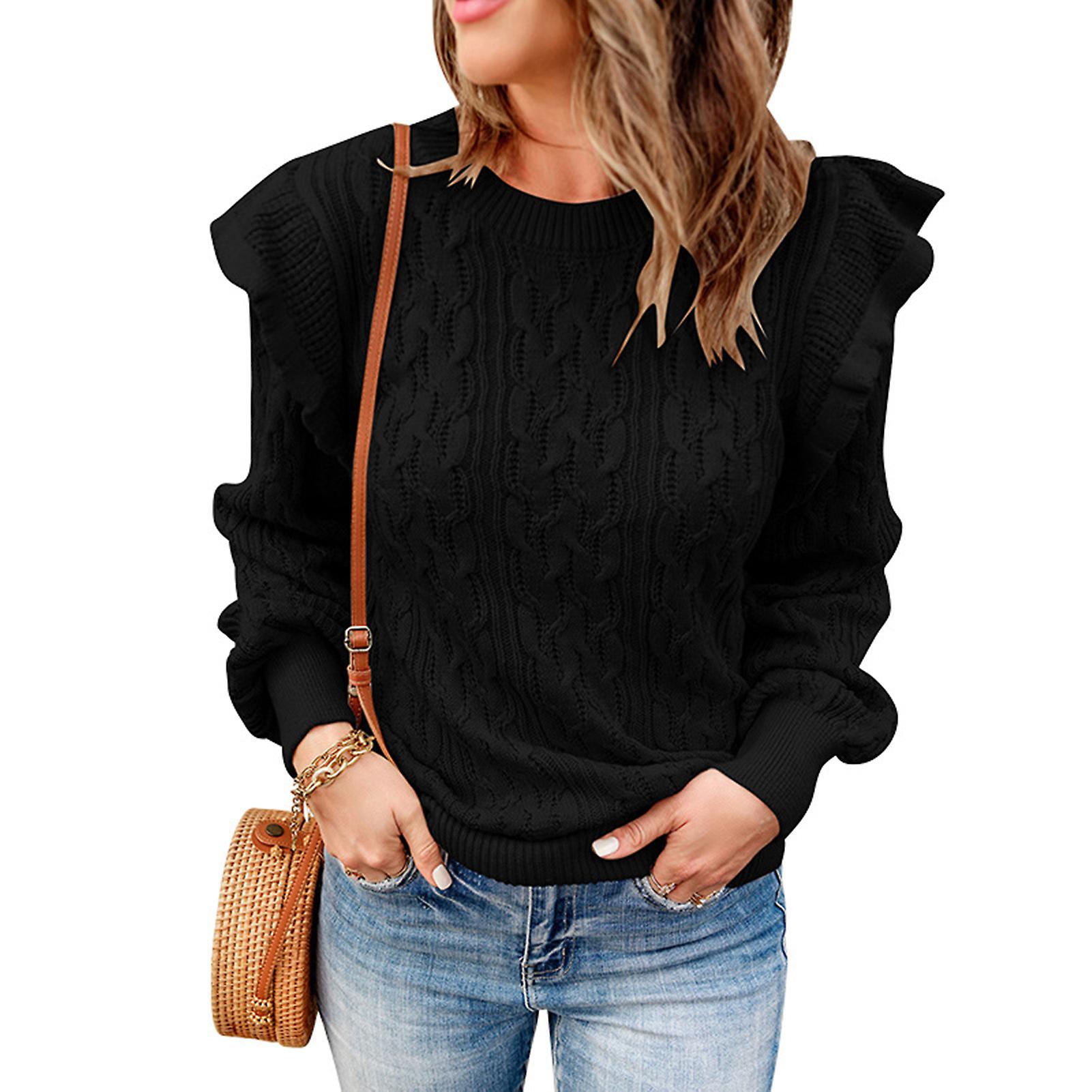 Women's Woolen Pullover Slouchy Batwing Sleeve Sweater