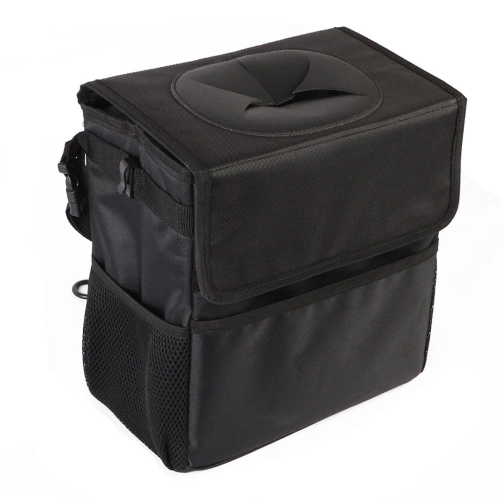 Waterproof Car Trash Can With Lid Garbage Rubbish Bin Waste Basket Bag Organizer