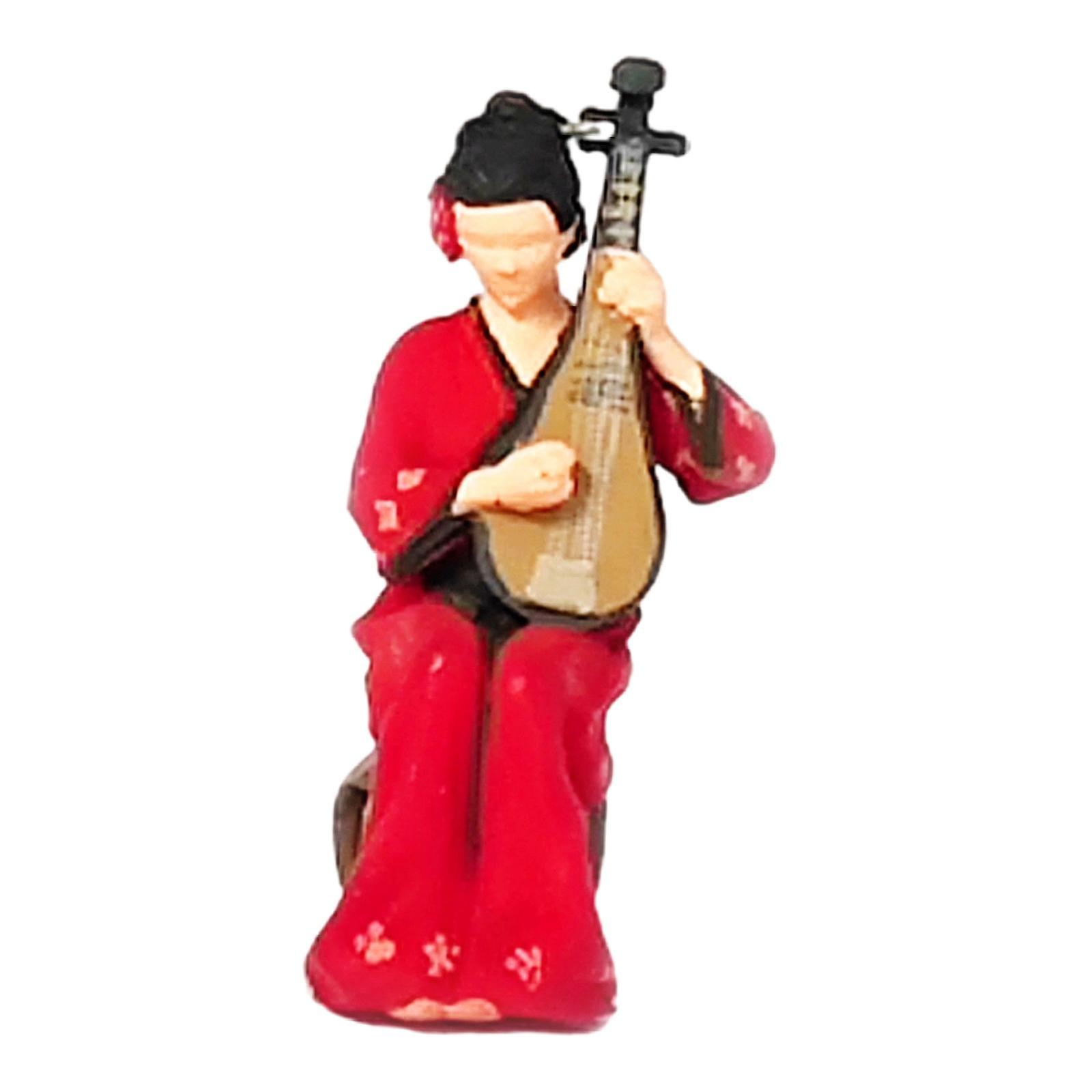 1/64 Chinese Instrument Players Figures Movie Character Pipa Red
