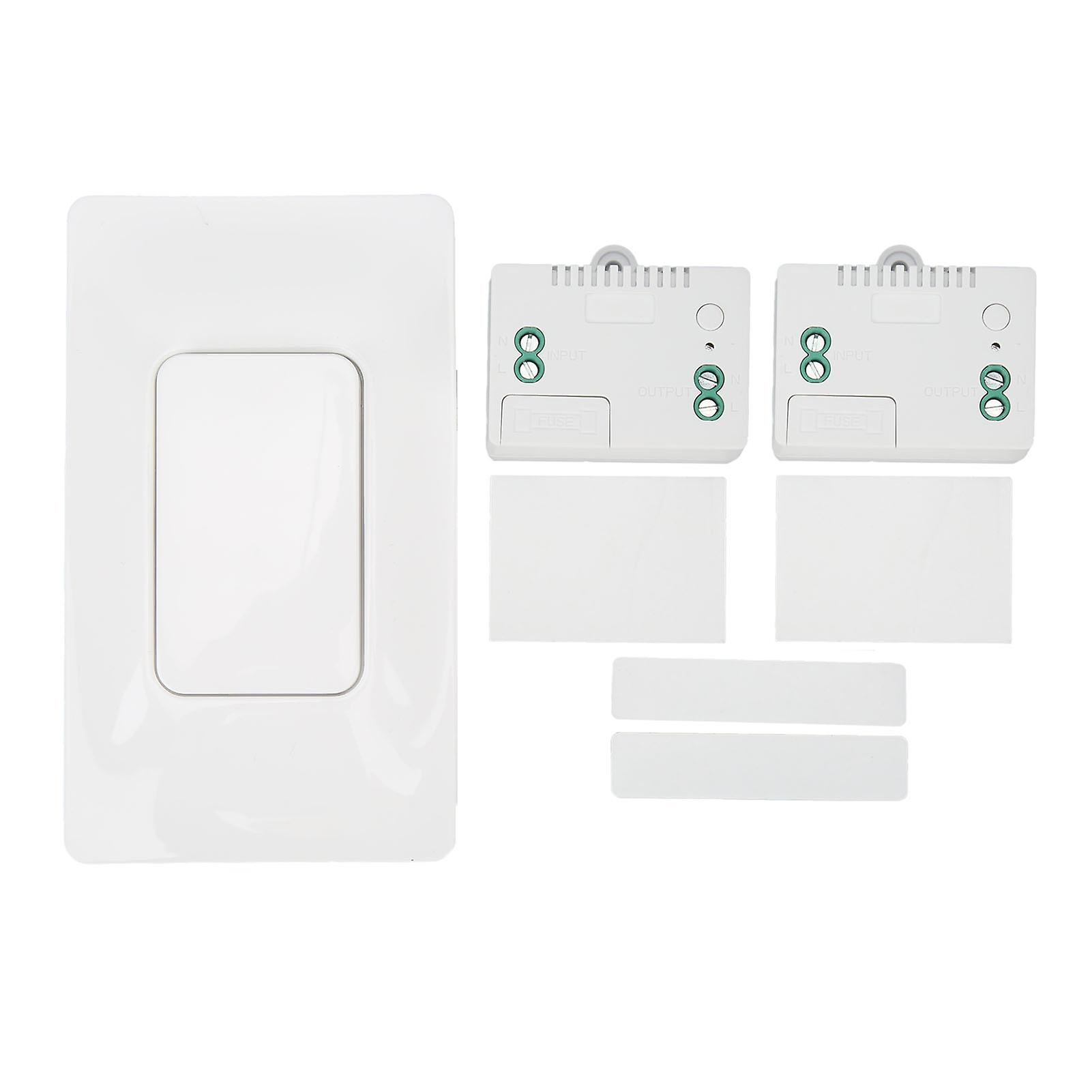Wireless Light Switch Kit Self Powered 433MHZ Remote Control Waterproof Wall Switch AC110V?230V 2 Receiver