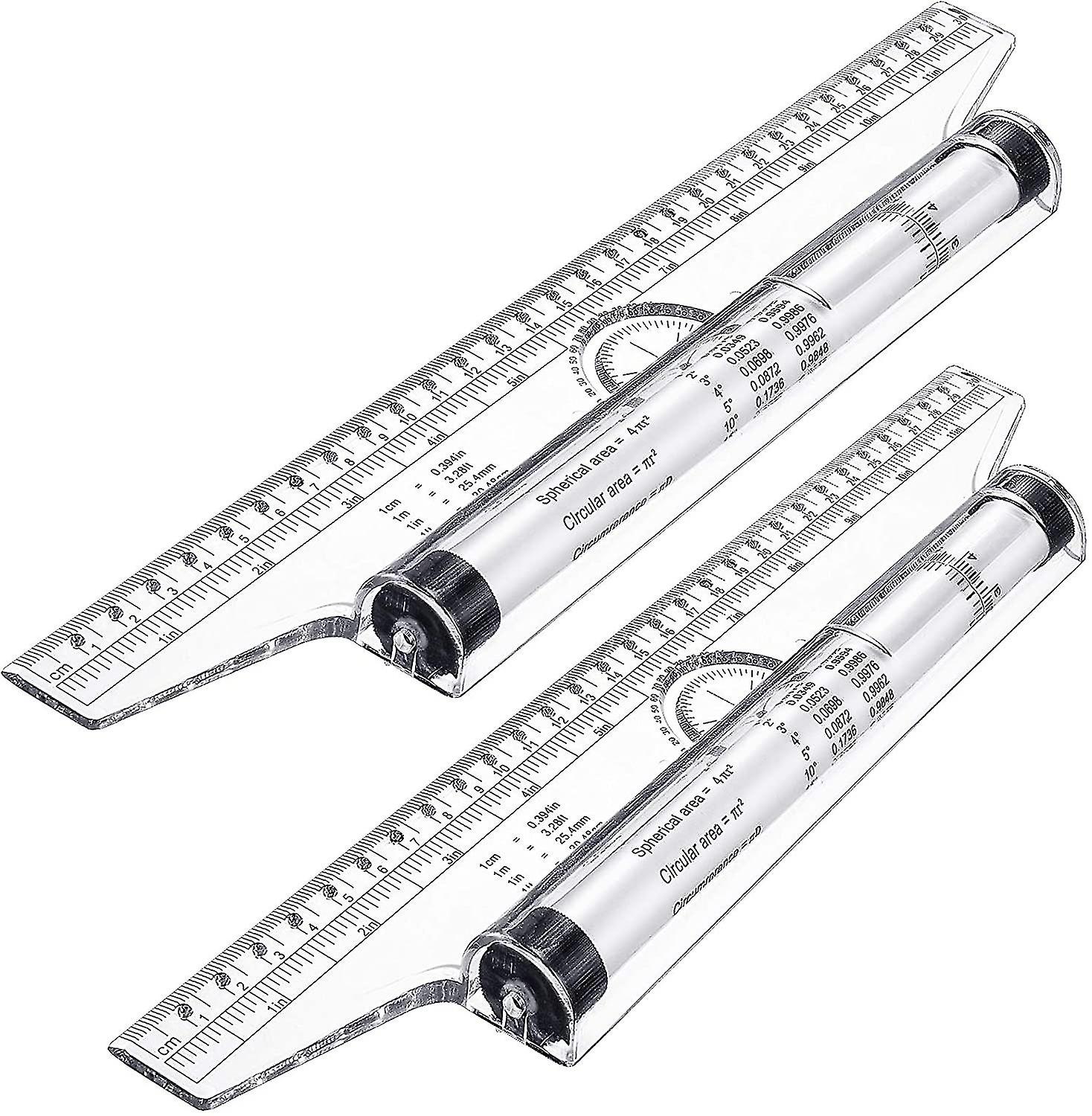 2 Pieces Plastic Measuring Rolling Ruler, Drawing Roller Ruler, Parallel Ruler