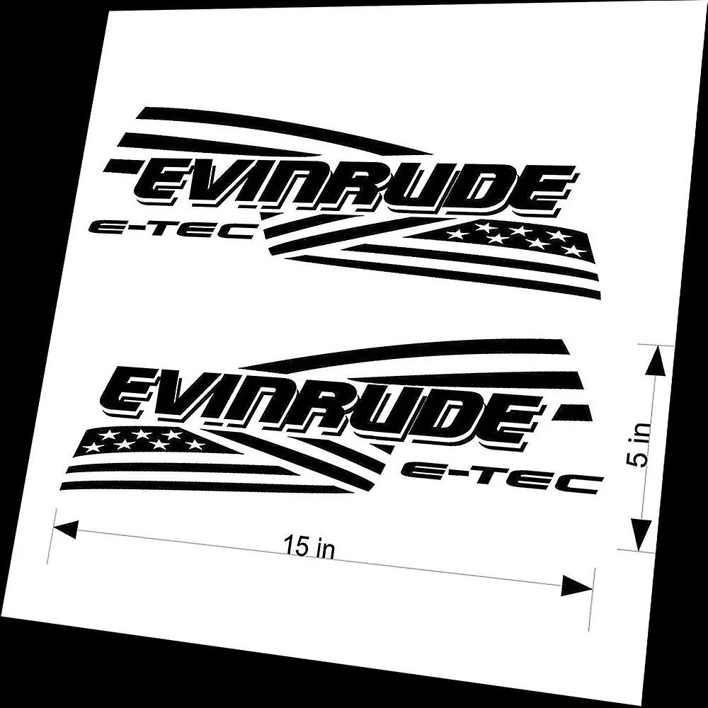 2 X For Evinrude E-Tec Exterior Flag Sticker Decal. 15\"x5\"~6145