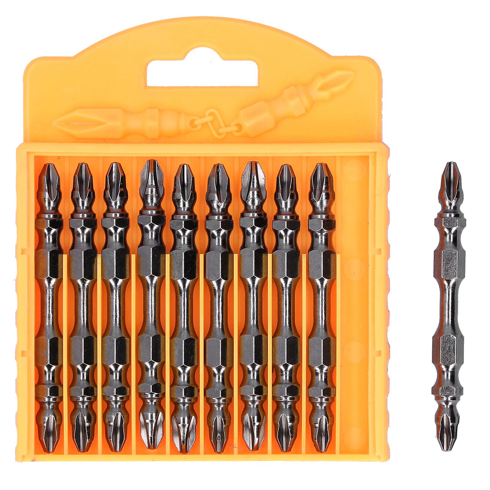 10Pcs Electric Screwdriver Bits Double End Magnetic Crossed Screwdriver Head Kit