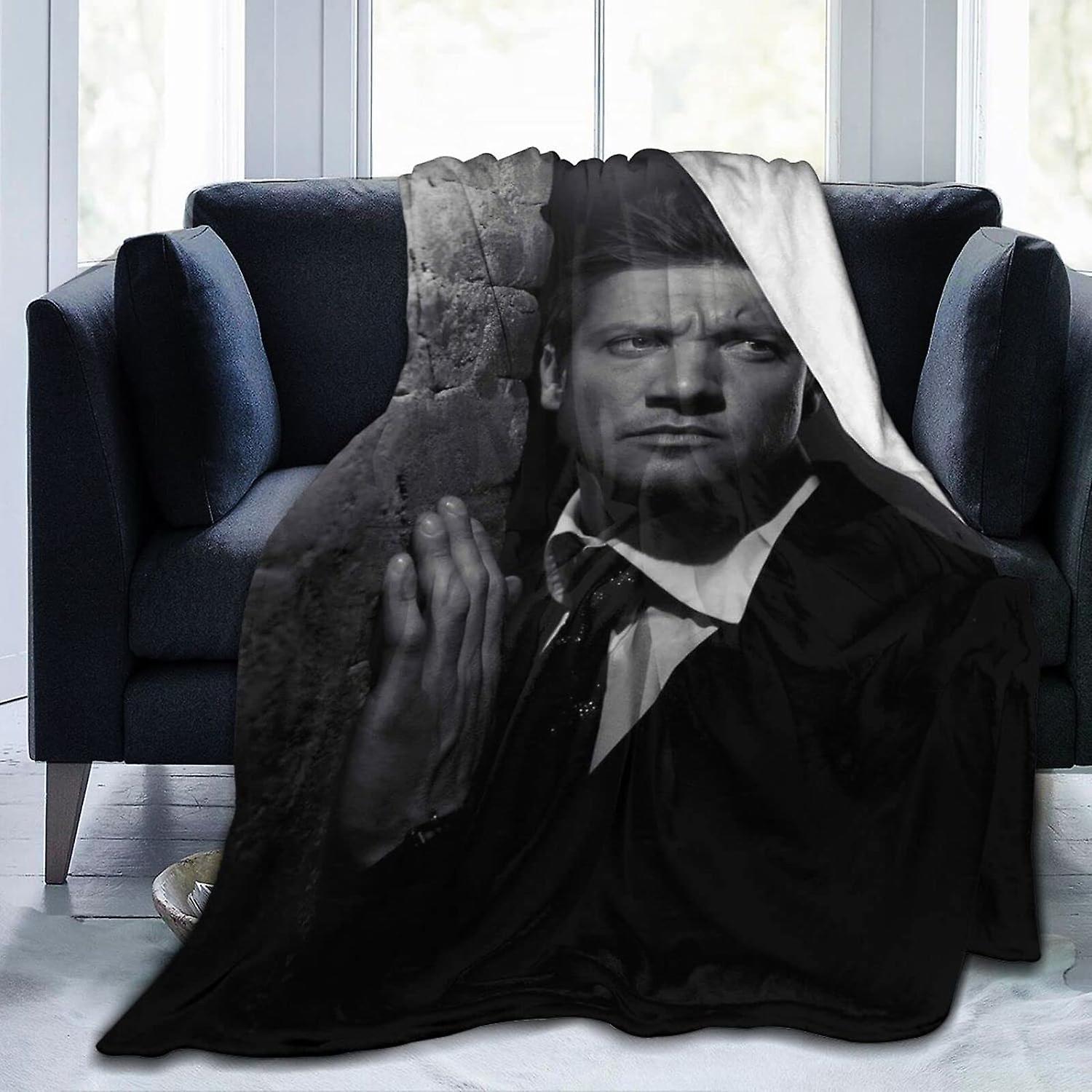 Jeremy Renner Fleece Throw , Ultra Soft Cozy Luxury Fuzzy for Couch Bed Sofa, Lightweight Warm Plush s Bedding for All Season ABD15733