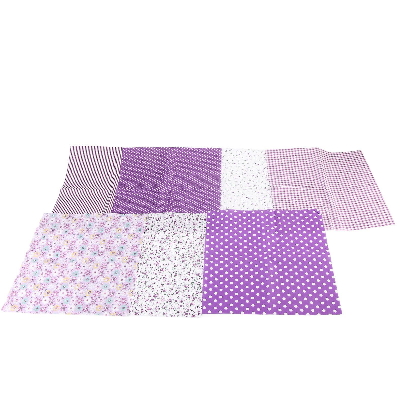 Cotton Fabric Fat Quarter Bundle 7pcs for Quilting Sewing DIY Crafts, Assorted Patterns for Patchwork Projects