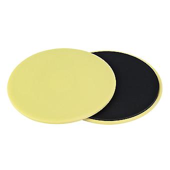 Oefening glijdende glijdende schijven - 2 stuks Fitness Core Slider voor volledige lichaamstraining (geel)