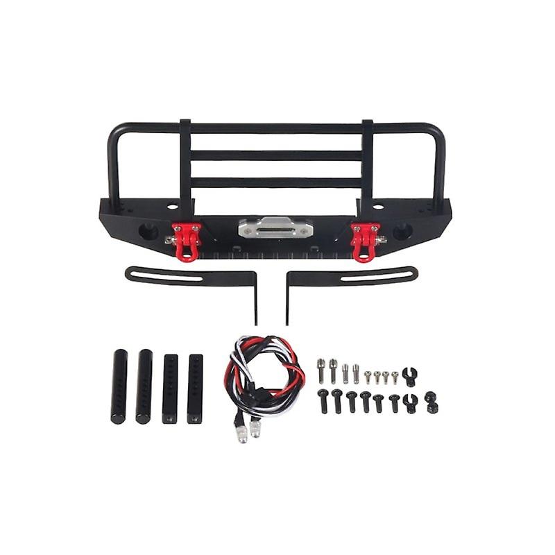 Metal Front Bumper with Light for 1/10 RC Crawler Car Axial SCX10 90046 Traxxas TRX-4 TRX4