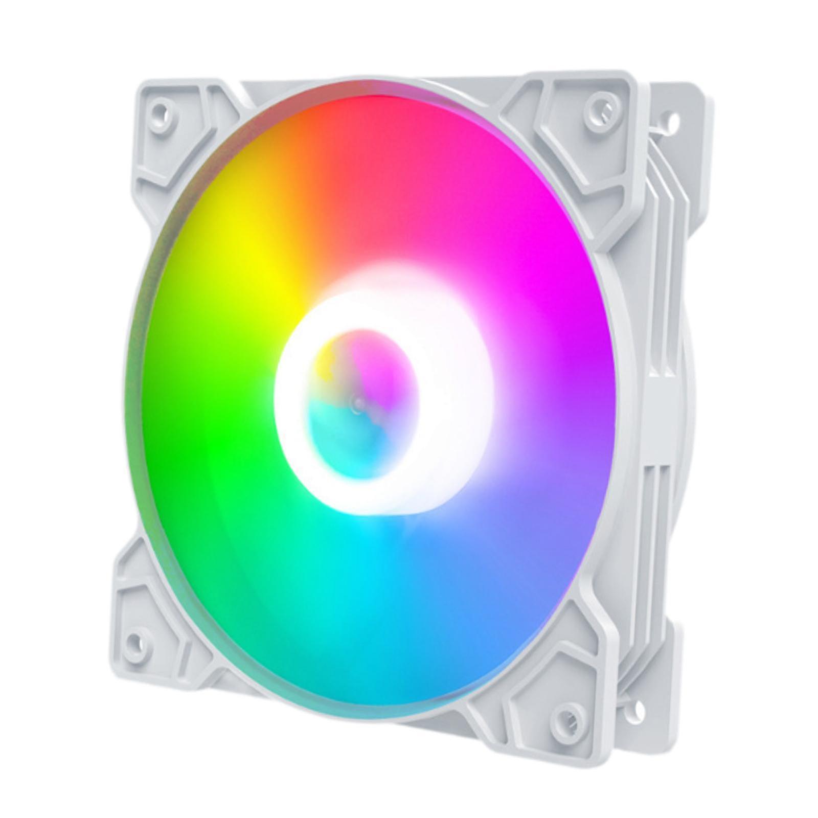 Computer Fan Hydraulic Bearing 4Pin Interface Game Fan 120mm CPU Cooling Fan White Frame Colored Light