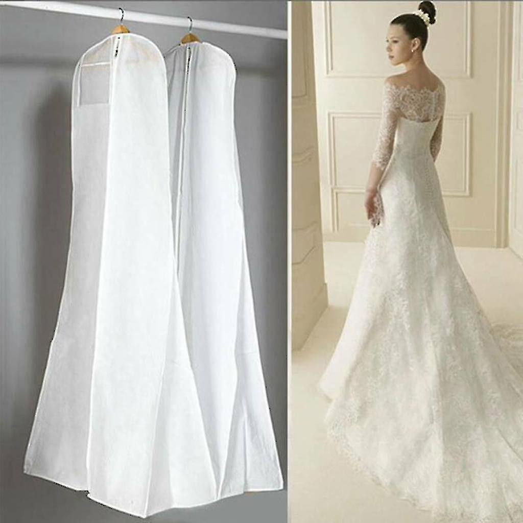 Breathable Garment Bag For Wedding Dresses - White - 180 Cm