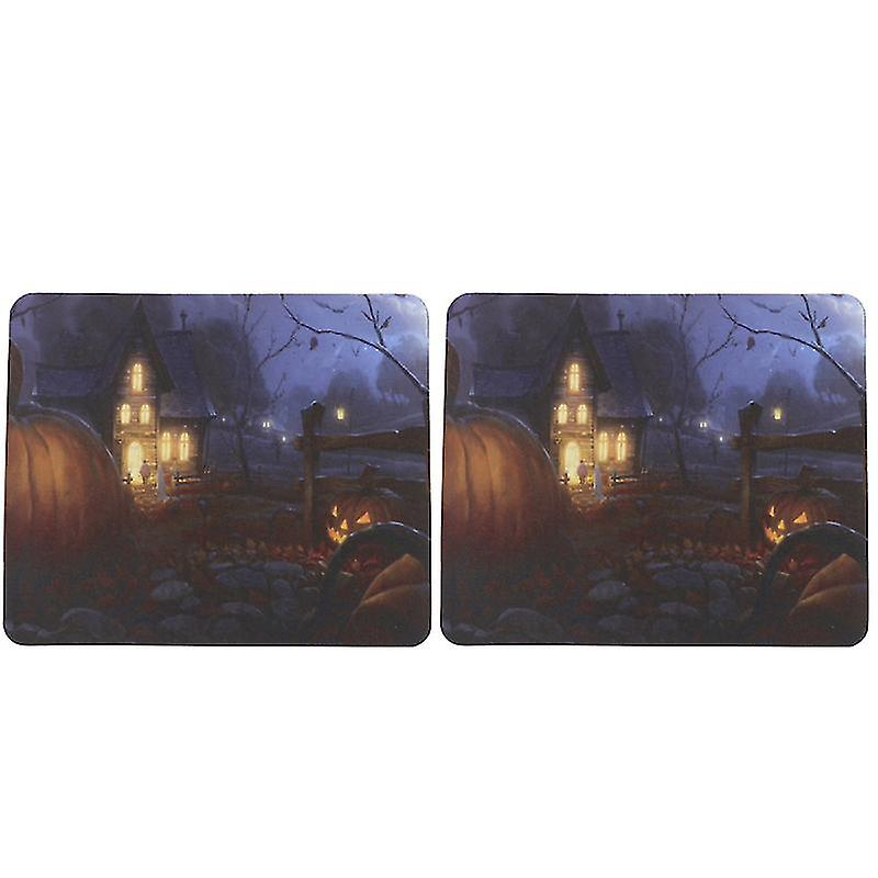 2pcs Rubber Mouse Mat For Halloween Decorations