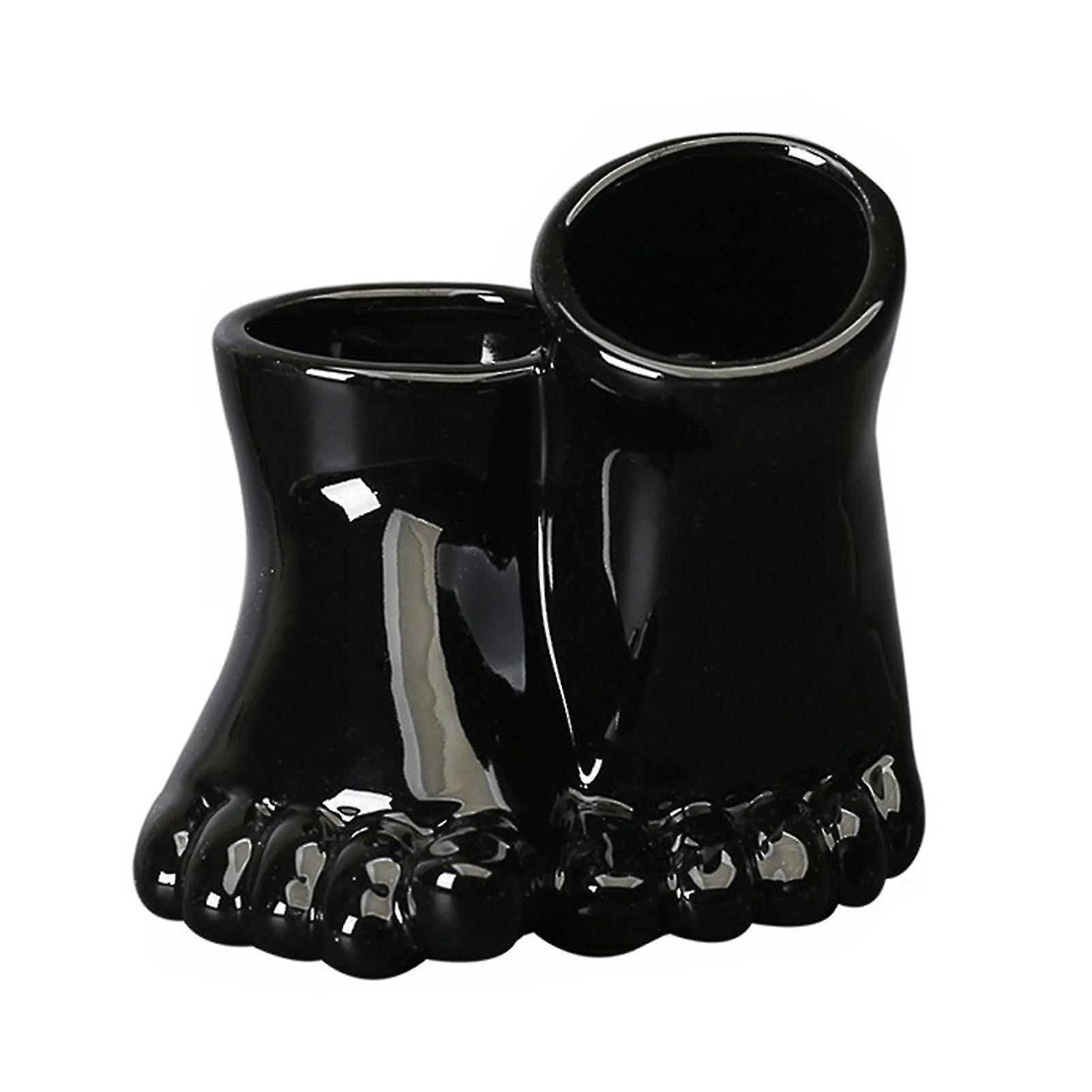 セラミック多肉植物の鉢ノベルティ人間の足の形プランターの植木鉢小さな机の足の像彫刻磁器植物ホルダー