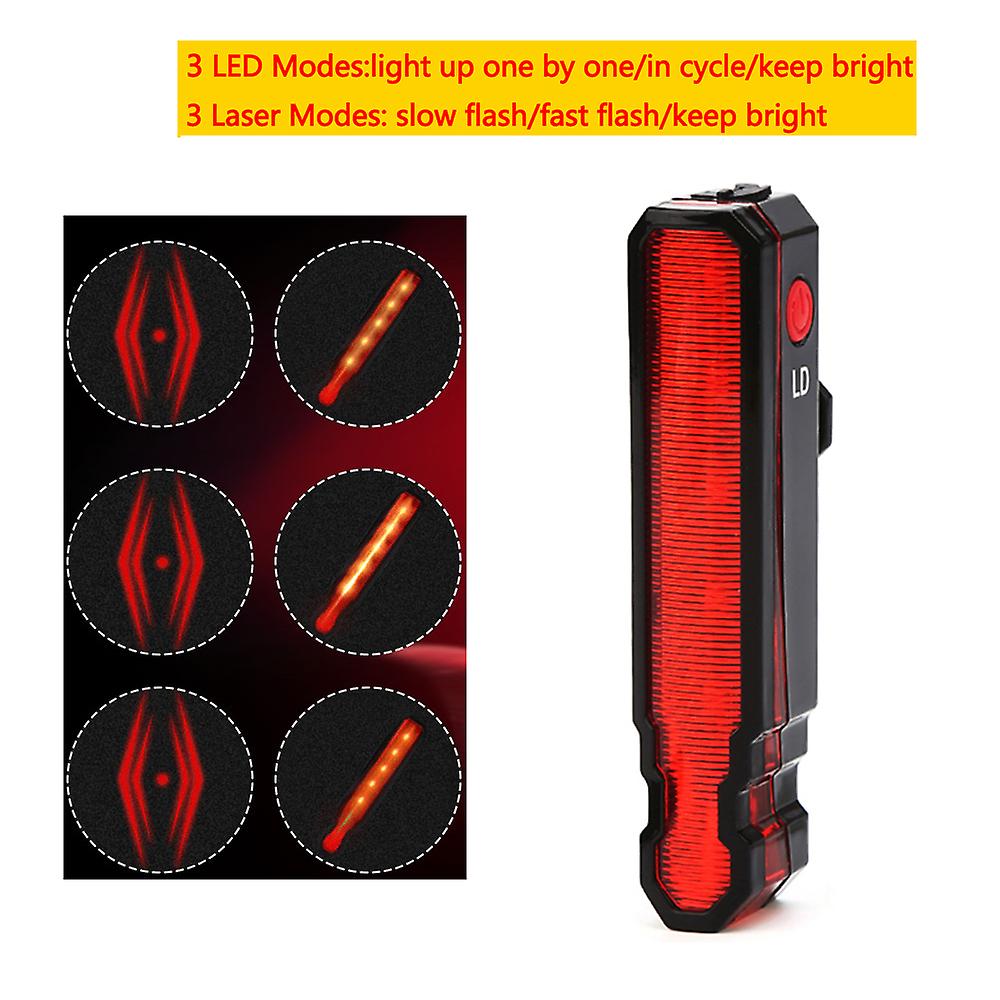 מיני פנס אחורי נטען USB עם סוללה מובנית בטיחות אזהרה נורית אזהרה אור אדום לרכיבת לילה