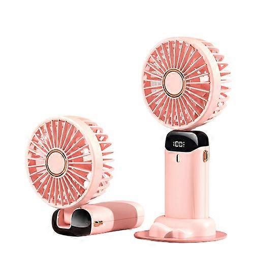 Mini Handheld Fan,portable Foldable Usb Fans With Smart Led Digital Display,quiet Small Desk Fan With 5 Speed, For Office Outdoor Sport Home Traveling
